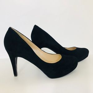 MARC FISHER black suede platform pumps Size 7.5